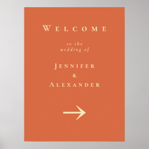Affiche Orange Bienvenue sur le panneau Mariage