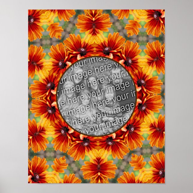 Affiche Orange Black Eyed Susan Daisy Ajouter Votre Photo (Devant)