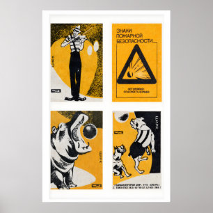 Affiche Orange & Black Matchbox Labels Grille d'impression