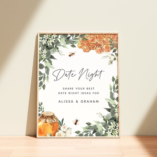 Affiche Orange Blossom Bee Fête des mariées Date Jar Signa (Créateur téléchargé)