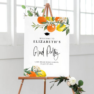 Affiche Orange botanique et Garland de citron