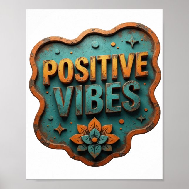 Affiche Orange Branché VIBES POSITIVES (Devant)