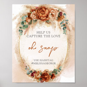 Affiche Orange brûlé terre cuite et arche verte oh snap