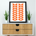 Affiche Orange Bureaux Fleurs Au Milieu Du Siècle Moderne<br><div class="desc">Cette affiche moderne du milieu du siècle présente des feuilles plante oranges sur une tige et est un design fabuleux à ajouter à votre décor maison.</div>