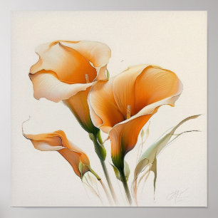 Affiche Orange Calla Lilies Lily Flower Art Imprimer Poste