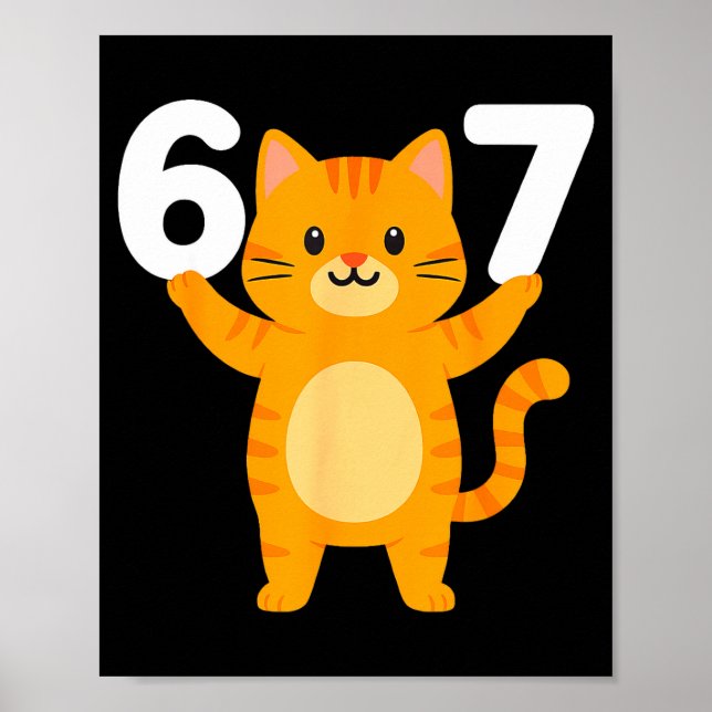 Affiche Orange Cat 67 Meme Six Seven Funny Cat Lover  (Devant)