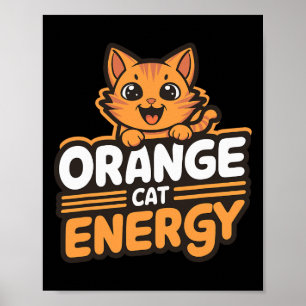 Affiche Orange Cat Energy