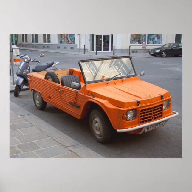 Affiche Orange Citroen Mehari (Devant)