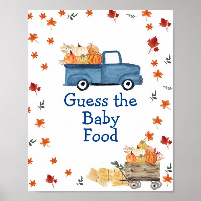 Affiche Orange Citrouille Blue Truck Guess the Baby Food S (Devant)