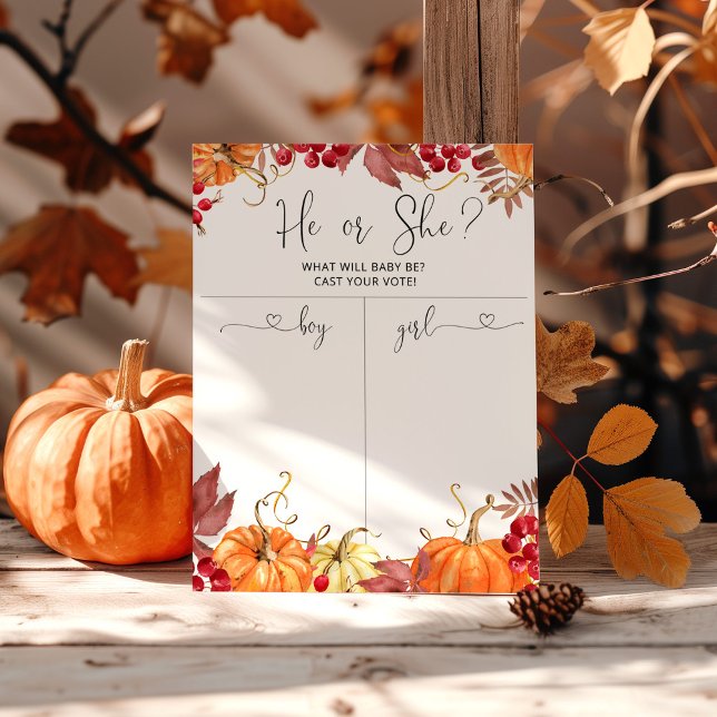 Affiche Orange citrouille Genre révéler Garçon ou Girl cha (Créateur téléchargé)