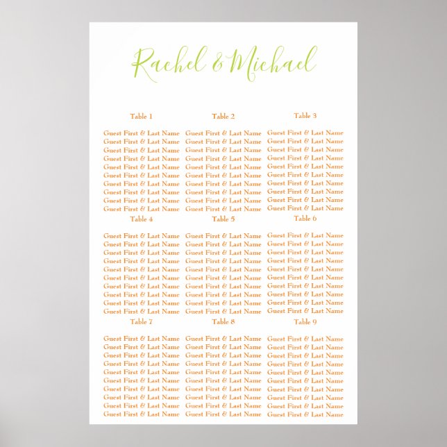 Affiche Orange classique et vert (Devant)