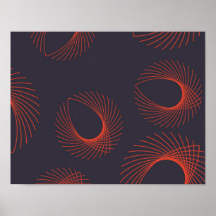 Affiche Orange, cool, tendance, abstraction oculaire géomé