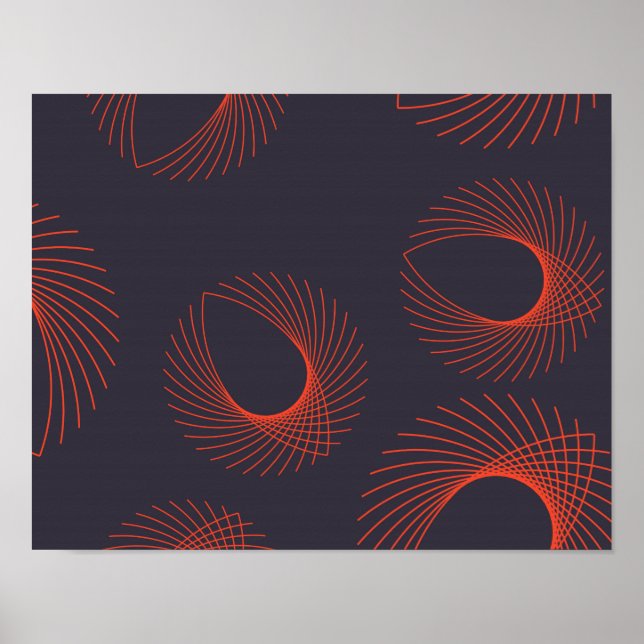 Affiche Orange, cool, tendance, abstraction oculaire géomé (Devant)