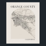 Affiche Orange County California Boho Arch Beige<br><div class="desc">Orange County California Boho Minimal Arch Full Beige Color Street Map Print, UNFRAMED</div>