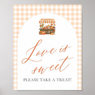 Affiche Orange d'automne Frais du Marché L'amour est doux