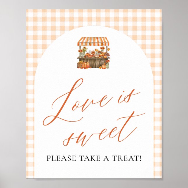 Affiche Orange d'automne Frais du Marché L'amour est doux (Devant)