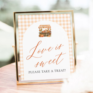 Affiche Orange d'automne Frais du Marché L'amour est doux