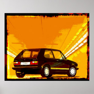 Affiche Orange de GTi MkI de golf
