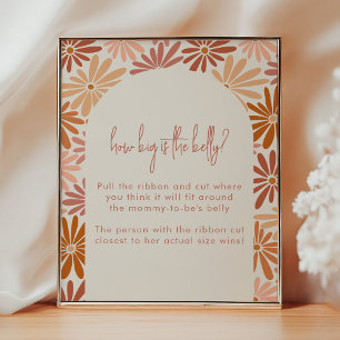 Affiche Orange et rose Retro Floral quelle est la taille d