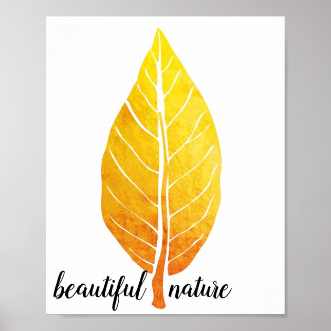 Affiche Orange feuille rustique Nature Love Art Paint (Devant)