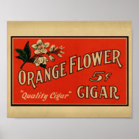 Orange Flower Vintage Cigar Box