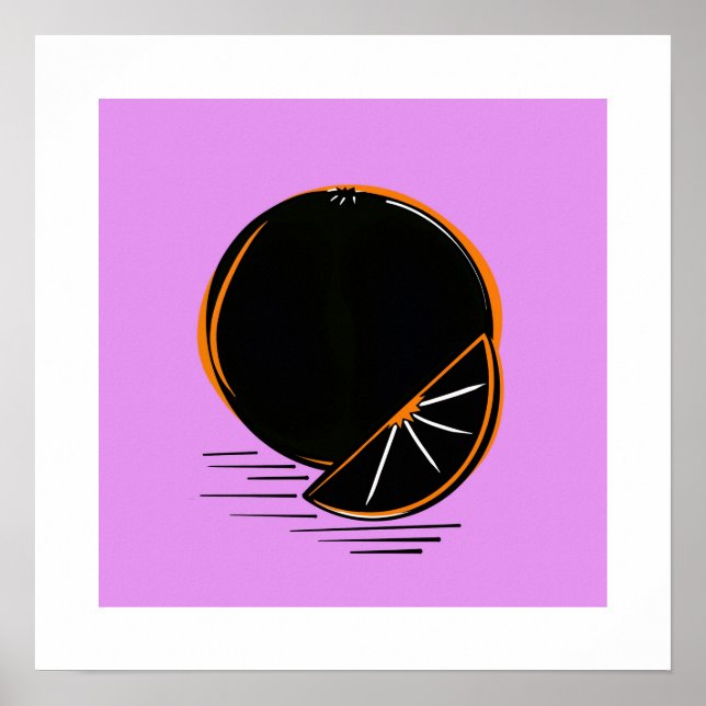 Affiche Orange foncé – Art graphique minimal  (Devant)