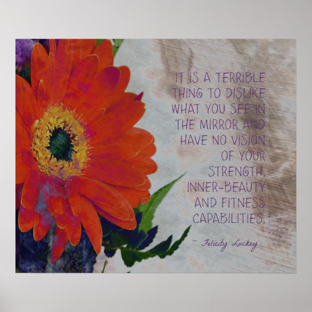 Affiche Orange Gerbera Daisy et Beauté intérieure (Devant)