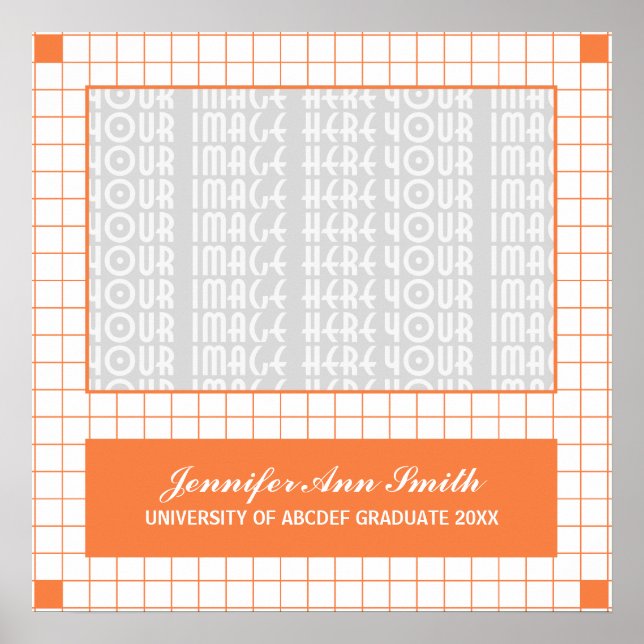 Affiche Orange Grid Photo (Devant)
