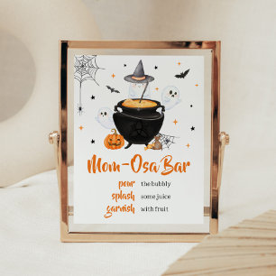 Affiche Orange Halloween Baby est en train de brasser Mama