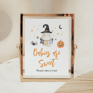 Affiche Orange Halloween Ghost Little Boo Baby sont sucrés