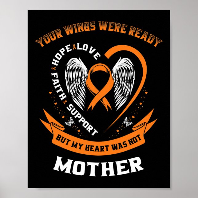 Affiche Orange Leucémie Sensibilisation Maman Vos Ailes On (Devant)