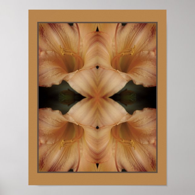 Affiche Orange Lily Flower Fermer Miroir Abstrait (Devant)