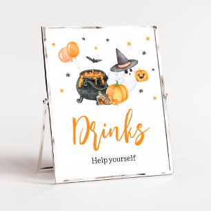 Affiche Orange Little Boo Ghost Baby shower Boissons