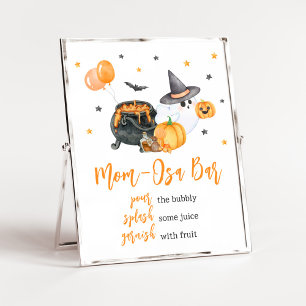 Affiche Orange Little Boo Ghost Baby shower Mom Osa Bar
