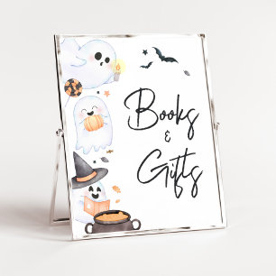 Affiche Orange Little Boo Halloween Livres et Cadeaux