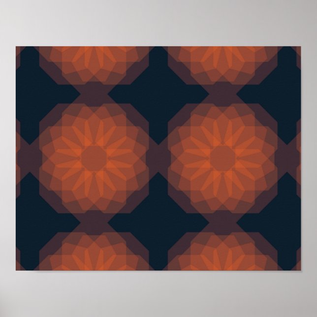 Affiche Orange, moderne et géométrique abstraction des fle (Devant)
