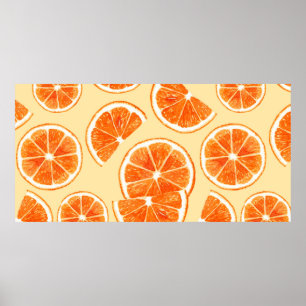 Affiche orange motif fruits, alimentation alimentation aqu
