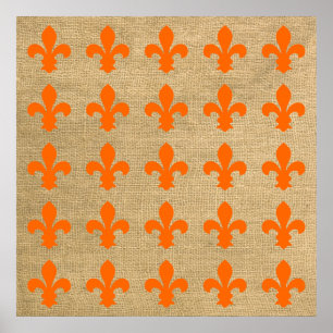 Affiche Orange Parisien Moods Fleur de Lys Motif