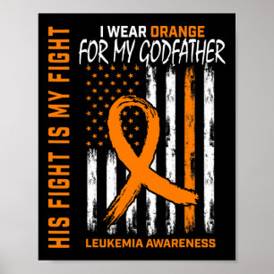 Affiche Orange Parrain Leucémie Cancer Sensibilisation Amé