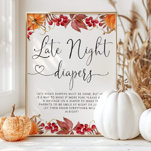 Affiche Orange petit citrouille Late nuit couches jeu