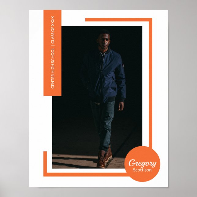 Affiche Orange Photo Moderne Graduation (Devant)