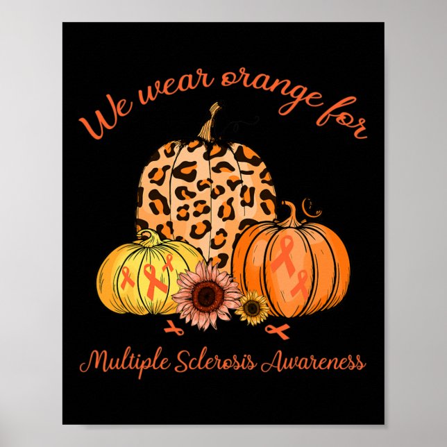Affiche Orange Pour La Sclérose En Plaques Citrouille De S (Devant)