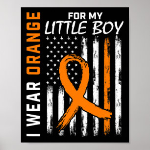 Affiche Orange Pour Mon Fils Petit Garçon Leucémie Cancer