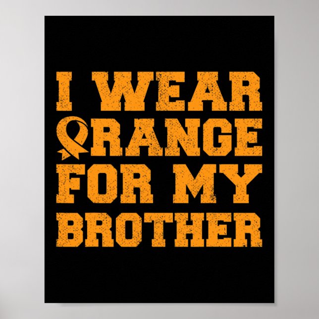 Affiche Orange Pour Mon Frère Leucémie Sensibilisation Can (Devant)