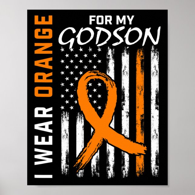 Affiche Orange Pour Mon Godson Leukemia Cancer Awareness A (Devant)