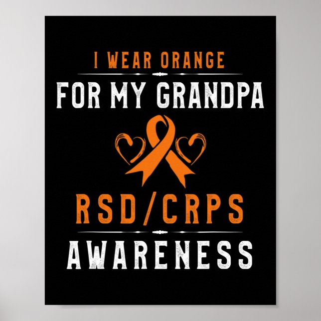 Affiche Orange Ribbon Crpsrsd Sensibilisation Pour Grand-P (Devant)