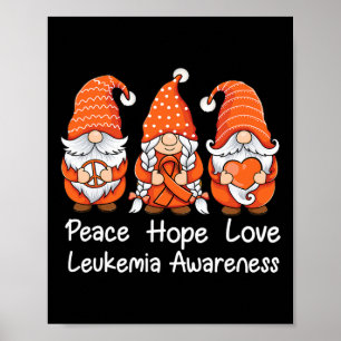 Affiche Orange Ribbon Gnomes Soutien Survivant De Leucémie