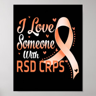 Affiche Orange Ribbon J'Aime Quelqu'Un Avec Rsd Crps Award