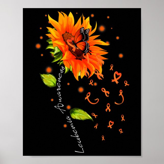 Affiche Orange Ribbon Tournesol Butterfly Leukemia (Devant)