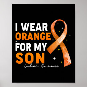 Affiche Orange Ruban Je Porte Orange Pour Son Leukemia Awa
